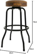 BANCO TABURETE CON ASIENTO GIRATORIO Y REPOSA PIES PARA MUSICOS