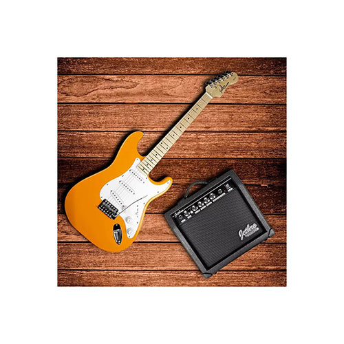 Paquete Guitarra Electrica Jethro Naranja