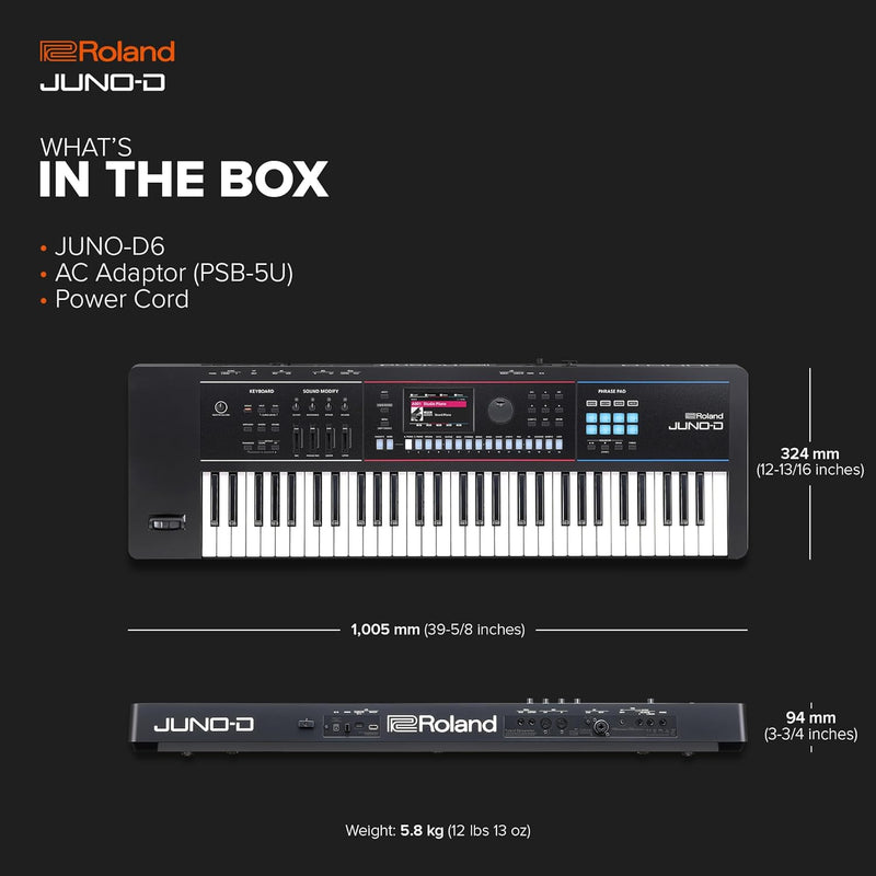 SINTETIZADOR TECLADO ROLAND JUNO-D6