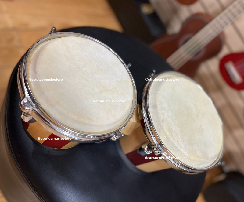 BONGOS PEACE NATURAL FRANJAS ROJAS CUERO SINTETICO