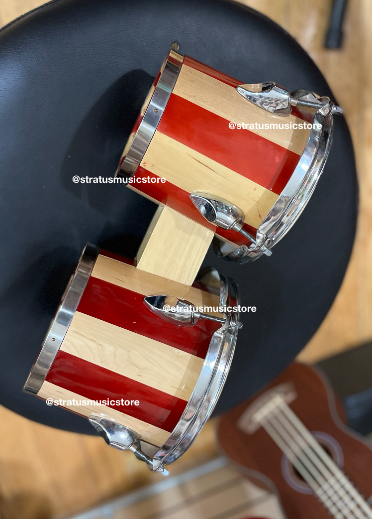 BONGOS PEACE NATURAL FRANJAS ROJAS CUERO SINTETICO