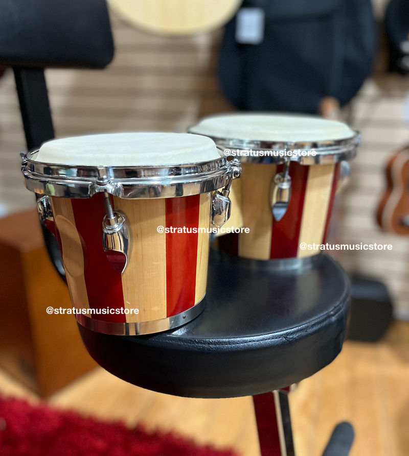 BONGOS PEACE NATURAL FRANJAS ROJAS CUERO SINTETICO