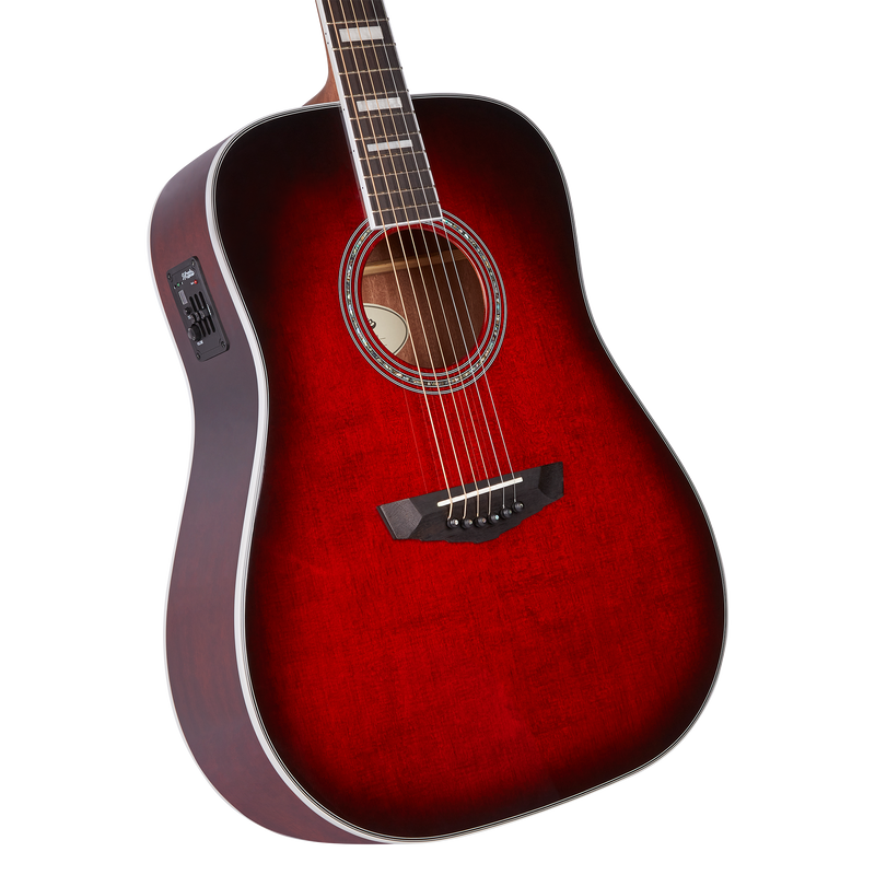 GUITARRA ELECTROACUSTICA D'ANGELICO LEXINGTON TRANS BLACK CHERRY BURST