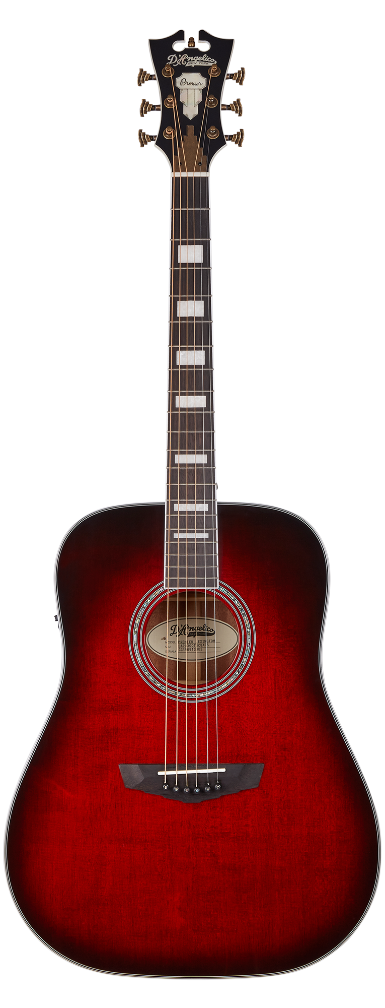 GUITARRA ELECTROACUSTICA D'ANGELICO LEXINGTON TRANS BLACK CHERRY BURST