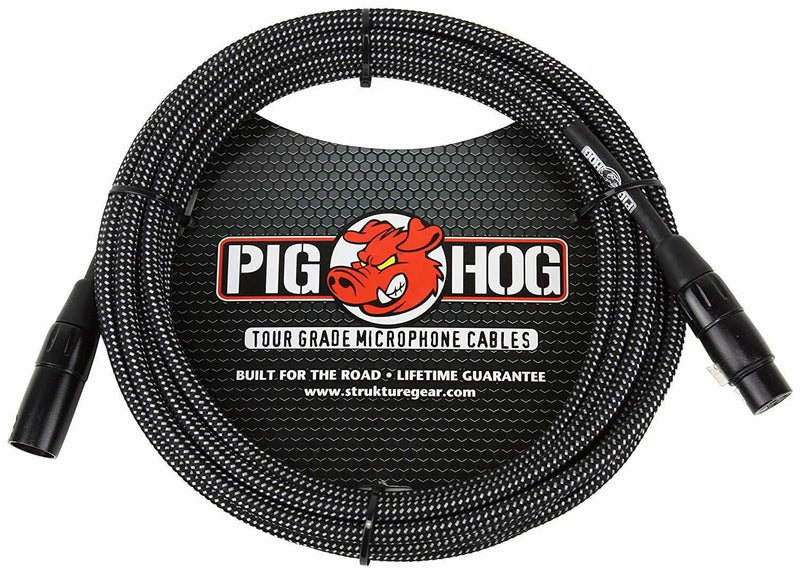 CABLE PIG-HOG PARA MICROFONO 6.10 MTS XLR-XLR NEGRO PHM20