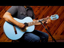 GUITARRA ACUSTICA  CLASICA ORTEGA CON FUNDA DELUXE SERIE GAUCHO SKY BLUE